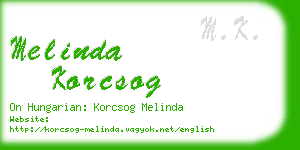 melinda korcsog business card